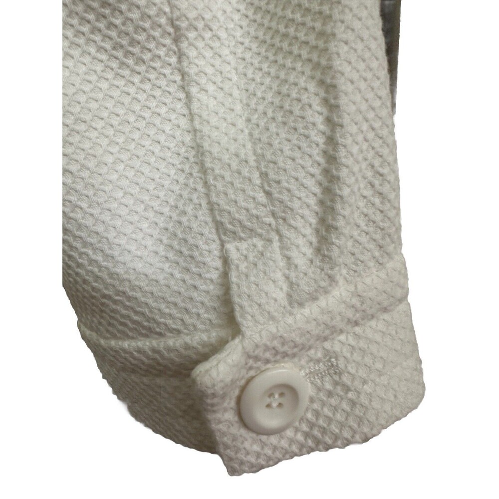 Spiegel Women's White Waffle Weave Lined Double Breasted Blazer Jacket New Sz 8 - Picture 5 of 7